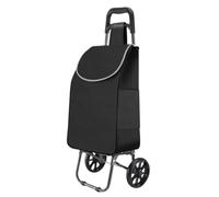 Lightweight Foldable Grocery Cart with Stair Climbing Wheels - Portable Shopping Trolley & Market Bag for Easy Travel, Grocery Shopping, and Errands (Black)