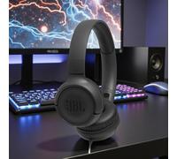 JBL Tune 500 On-Ear Lightweight Foldable Headphones with Pure Bass Sound, 1-Button Remote with Built-In Microphone, Black