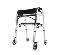Lightweight Foldable Rollator Walkers with Seat for Seniors, with a Handbrake,Adjustable Height, Aluminum