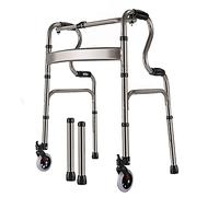Lightweight Foldable Rolling Walker with Wheels, Seniors/Disabled Aluminum Walking Aid, Adjustable Height Portable Rollator Walker (Color : No seat) Decoration (No Seat)