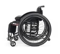 Lightweight Foldable Sports and Leisure Wheelchair for Adults with Double Brake, Self-propelled Aluminum Alloy Portable Manual Wheel Chair with Anti-Tipper, 24 Rear Wheels - 15in Seat Width