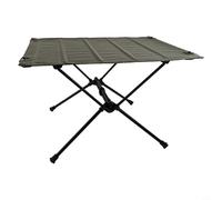 Lightweight Foldable Table with Reinforced Aluminum Alloy Bracket for Outdoor Barbecue, Camping, Picnic and Compact Storage (Army Green)