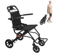 Lightweight Foldable Transport Wheelchair for Adults & Seniors, Folding Wheelchair with 220lbs Capacity, 360°Swivel Wheels & Safety Brakes, Wheelchairs for Adults Lightweight Foldable with Handbar