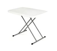 Lightweight Foldable TV Tray Table, Multi-Purpose Folding Sofa Side Table for Eating, Working, and Reading, Sturdy Metal Legs, Adjustable Height White,50x76cm