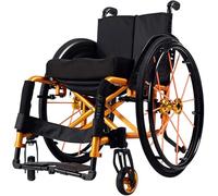 Lightweight Folding Aluminium Frame Wheelchair - Self Propelled Manual with Armrest & Swing Leg Rest - Comfortable Ergonomic Sport Design - Load Capacity 100 Kg