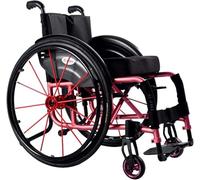Lightweight Folding Aluminium Frame Wheelchair - Self Propelled Manual with Armrest & Swing Leg Rest - Comfortable Ergonomic Sport Design - Load Capacity 100 Kg