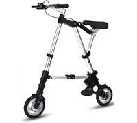 Lightweight Folding Bike, 8-inch 8kg Foldable Mini Bike Carbon Steel Frame