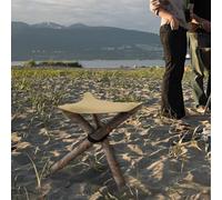 Lightweight Folding Camping Stool with Wear Resistant Canvas and Sturdy Tripod Frame for Backpacking Gardening and Mountaineering (Brown)
