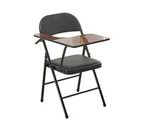 Lightweight Folding Chair - Curved Triple Braced Metal Frame, Multifunctional Design for Home, Outdoor, Camping, Office & Writing Area - Blue Tablet Chair Stool