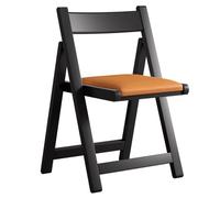Lightweight Folding Chair with A-frame Structure Stable Leather Seat Ideal for Home Office & Parties - Portable Black Wooden Chair