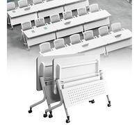 Lightweight Folding Conference Table - Portable Mobile Office Desk for Easy Transport, Ideal for On-Site Meetings & Temporary Workspaces