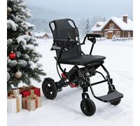 Lightweight Folding Electric Wheelchair for Adults and Seniors,500W Dual Motor with 12-Mile Range, Anti-Tilt Design & UK Socket Charger, Airline-Friendly for Travel & Daily Use,120kg Capacity