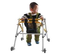 Lightweight Folding Four Wheel Rollator Walker,Aluminum Alloy Height Adjustable Cerebral Palsy Walker Child with Padded Seat,for Toddlers, Kids, Teens with Special Needs Rehabilitation Training(X-Lar