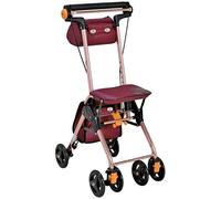Lightweight Folding Four Wheel Rollator Walker with Padded Seat, Ergonomic Handles and Carry Bag, Limited Mobility Aid, Suitable for The Elderly Disabled Thoughtful