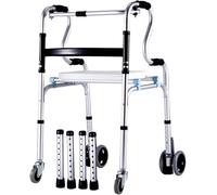 Lightweight Folding Four-Wheel Rollator Walker with Seat, Adjustable Height Walking Frame, Sturdy Aluminum Frame, Mobility Aid for Elderly, Disabled, and Rehabilitation Support,