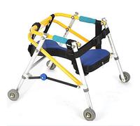 Lightweight Folding Four Wheel Rollator Walker with Seat, Child Lower Limb Rehabilitation Aids Training Stand Walker Directional Four Wheel Lower Limb Disability Gliding e (Color : Medium) (Mediu