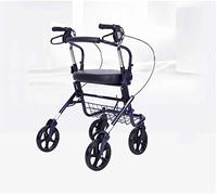 Lightweight Folding Four Wheels Rollator Walker with Padded Seat Ergonomic Handles and Detachable Shopping Basket Walking Frame,Blue