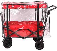 Lightweight Folding Hand-Pulled Wagon Trailer Rain Cover with Canopy - Outdoor Shopping Cart Accessories for All Weather Protection