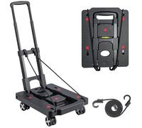 Lightweight Folding Hand Truck, Portable Trolley with Adjustable Handle & 360° Wheels, Compact, Foldable Luggage Cart for Travel, Office & Shopping