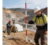 Lightweight Folding Measuring Pole for Land Surveying, Rust-Proof Grade Rod for Road Work Plumb Checking Tree Height Estimation, Outdoor Marker Tent Pole(3m/9.8ft)