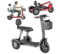 Lightweight Folding Mobility Scooter for Senior Citizens - 3 Wheel Electric Wheelchair with LED Headlight,