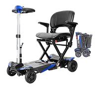 Lightweight Folding Mobility Scooters,Electric Strong Wheelchair for Adults 4,Wheel Mobility Scooter Automatic Folding Mobility Scooter Lightweight s with LED Headlight,Blue