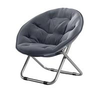Lightweight Folding Moon Chair for Bedroom & Living Room - 125kg Capacity Saucer Lounge Chair in Navy Blue, Perfect for Reading, Relaxing & Space-Saving Comfort