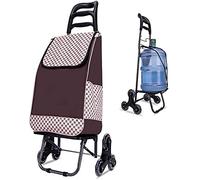 Lightweight Folding Shopping Cart with Swivel Wheels & Waterproof BagStair Climbing Utility Trolley for Easy Grocery & Errand Transport