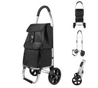 Lightweight Folding Shopping Trolley - 2-Wheel Stair Climber, 40L Large Capacity, Detachable Waterproof Bag & Durable Aluminum Frame, Collapsible Grocery Cart for Easy Storage