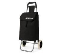 Lightweight Folding Shopping Trolley with 2 Wheels - Durable Aluminum Alloy Frame, Detachable 35L Bag, Max Load 45kg - Foldable Grocery Cart for Easy Storage & Daily Use