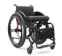 Lightweight Folding Sports Wheelchair for Adults, All Terrain Self Propelled Wheelchairs, Foldable Aluminium Wheelchair, Easy to Assemble, Adjustable Footrest and Seat Height(Size:38cm/15in)