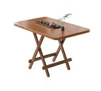 Lightweight Folding Square Wood Dining Table, Portable Drop Leaf Kitchen Desk, Multi-functal Camp Table, 120x72cm (47x28inch) for Home & Outdoor Use, Easy Sto