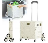 Lightweight Folding Trolley Storage Box with Telescopic Handle - 50KG Capacity for Travel, Camping, and Organization - Perfect for Utility Use