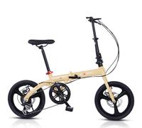 Lightweight Folding Urban Bike, 6 Speeds, Lightweight Aluminum Frame, Portable, Adjustable Telescopic Handlebars, Ergonomic Saddle, Disc Brakes, for Men and Women Outdoor Rides