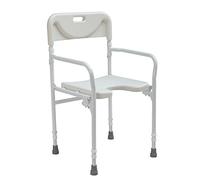 Lightweight folding wetroom shower seat chair with backrest - adjustable height