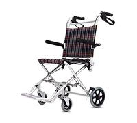 Lightweight Folding Wheelchair Aluminium Alloy Medical Transport Wheelchair Ultralight Transit Travel Chair w/Handbrakes for Elderly Seniors and Disabled Users
