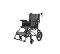 Lightweight Folding Wheelchair, Comfortable and Breathable Cushioning, Rotating Leg Rest, 16-inch Seat(12-inch Rear Wheels)