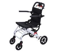 Lightweight Folding Wheelchair for Adults, Aluminium Foldable Transit Travel Wheelchair with Hand Brake, Portable Transport Wheel Chair for Elderly, Compact Mobility Aid Wheelchairs