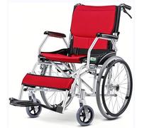 Lightweight Folding Wheelchair Ultra-Light Aluminum Alloy Design Handbrake and Wheel Lock Safety Features 220 Lbs Load-Bearing Capacity Adjustable Footrest
