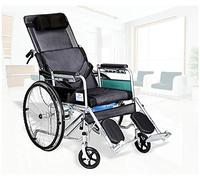 Lightweight Folding Wheelchair with Handbrakes - Multi-Functional Fully Lying Flat Reclining Wheelchair for Adults with Cerebral Palsy