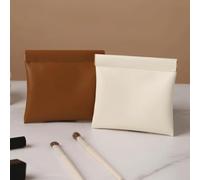 Lightweight For Mini PU Storage Bag Designed for On-the-Go Organization of For Cables Earbuds and Portable Gear (White cream)