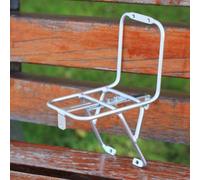 Lightweight Front Cargo Rack For 20 Inch Folding Bikes Made Of Solid Aluminum Alloy With V Brake Holes Silver Finish Rust Proof For Surface Treatment Sturdy Welded Frame Easy Installation Classic