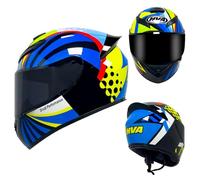 Lightweight Full Face Motorcycle Helmet with Integrated Sunshield, DOT Approved, Reduced Wind Noise, Moisture-Wicking Liner for All-Season Riding,Color E-M
