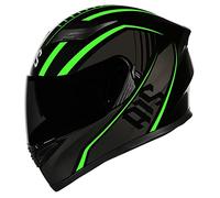 Lightweight Full Face Motorcycle Street Bike Helmet with Clear/Tinted Sun Visor Unisex Adult Comfortable Motorbike Moped Helmet for Youth Men and Women, DOT/ECE Approved,Green Dream B,XXL