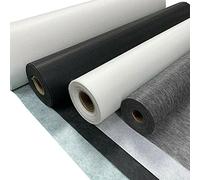 Lightweight Fusible Iron On Interfacing Craft Fabric Material 39" - 99 cm Wide Sold in Various Meter Pre - Cut Lengths (Available in Black/White) (Black, 5 Meter)