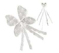 Lightweight Girls Lace Wing with Embroidery for Children Birthdays and Celebrations with Handheld Magical Wand Props