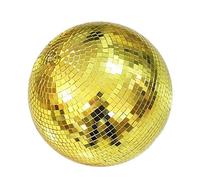 Lightweight Glass Party Disco Mirror Ball For Bar Stage DJ Party Light, 6 inch, gold