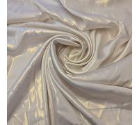 Lightweight Gold Shimmer Polyester Silk Charmeuse Silky Satin Finish, Dressmaking, Bridal, Prom, Décor - Craft Fabric Material 44" - 112 cm Wide Sold in Various Pre - Cut Lengths (White/Ivory)