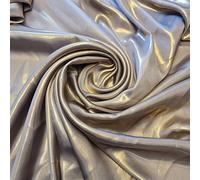Lightweight Gold Shimmer Polyester Silk Charmeuse Silky Satin Finish, Dressmaking, Bridal, Prom, Décor - Craft Fabric Material 58" - 150 cm Wide Sold in Various Pre - Cut Lengths (Grey)