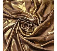 Lightweight Gold Shimmer Polyester Silk Charmeuse Silky Satin Finish, Dressmaking, Bridal, Prom, Décor - Craft Fabric Material 58" - 150 cm Wide Sold in Various Pre - Cut Lengths (Chocolate Brown)